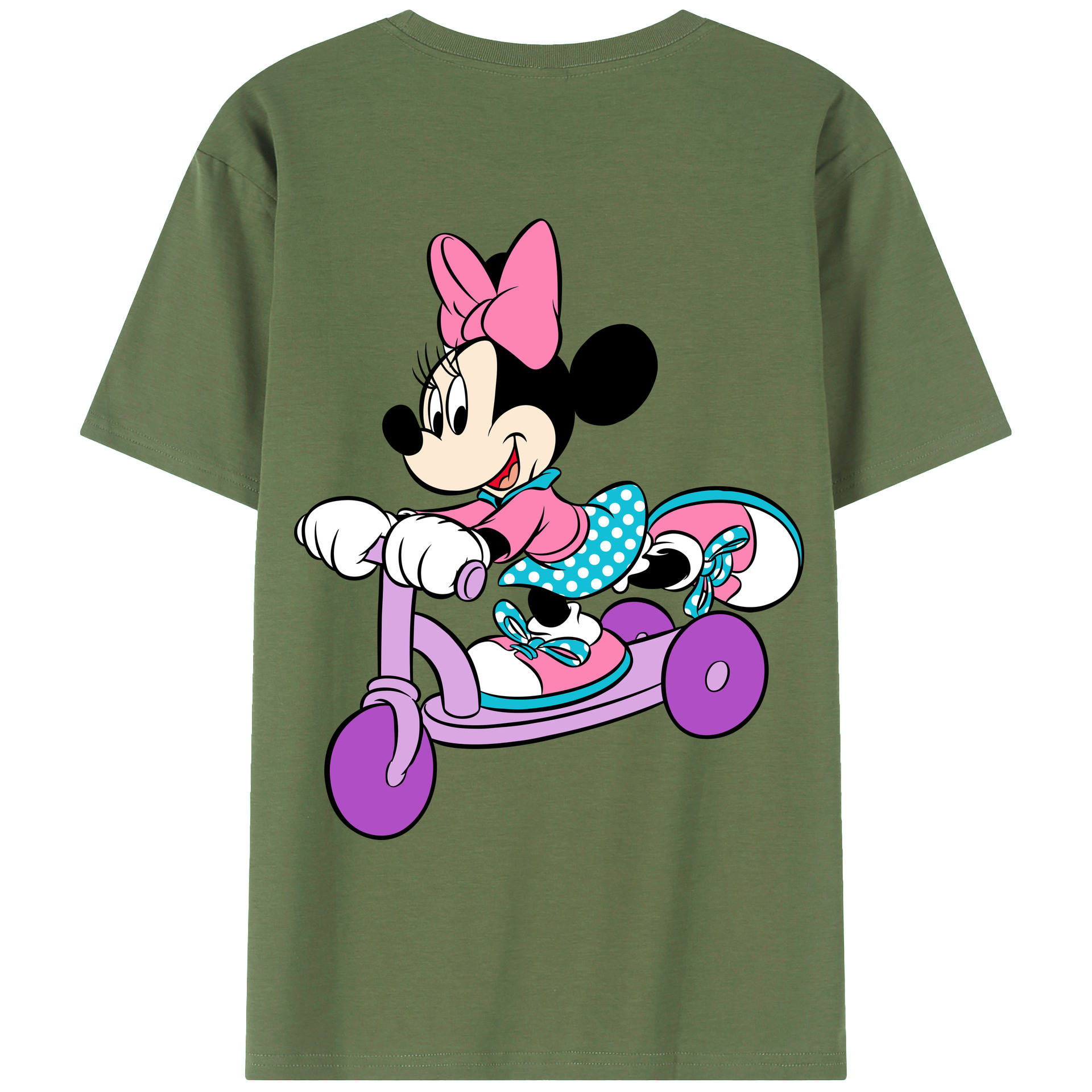 ミッキーマウス Mickey Mouse 綿100％ メンズ半袖Tシャツ（バックプリント） 通気性